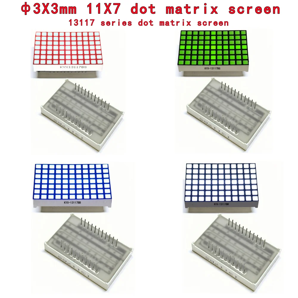 10 قطعة ф3X3mm 11X7 شاشة مصفوفة نقطية 45X28.5mm شاشة مصفوفة 13117 سلسلة عرض مصفوفة نقطية