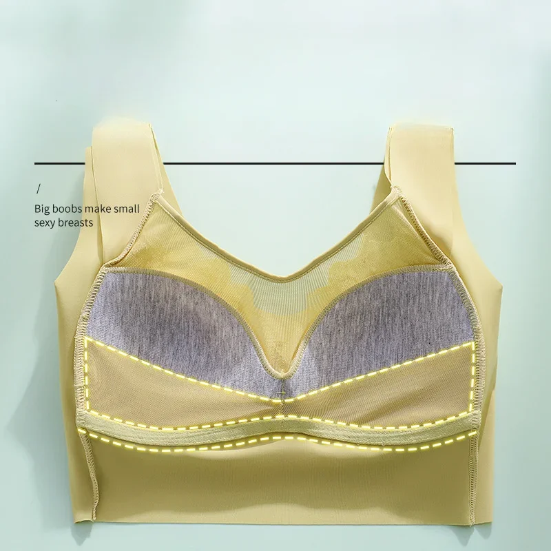 Sutiã de renda tamanho grande para mulheres, sutiãs push up, bralette sem fio sem costura, sutiã fino, copo fixo de uma peça, M-4XL