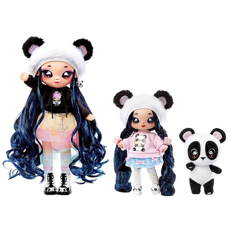 Na! Na! Na! Surprise Family Soft Doll Set with 2 Fashion Dolls and 1 Plush Pet Fashion Dress Up Doll Girls Play House Toys Dolls