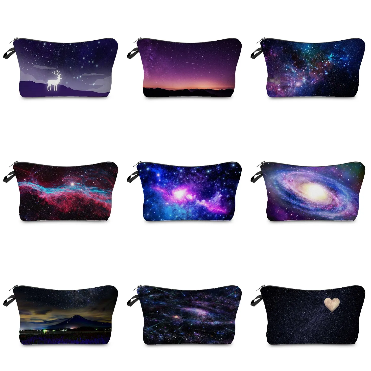 

Travel Outdoor Toiletry Bag Portable Casual Women's Clutch Ladies Cosmetic Bag Shining Galaxy Print Makeup Organizer For Female