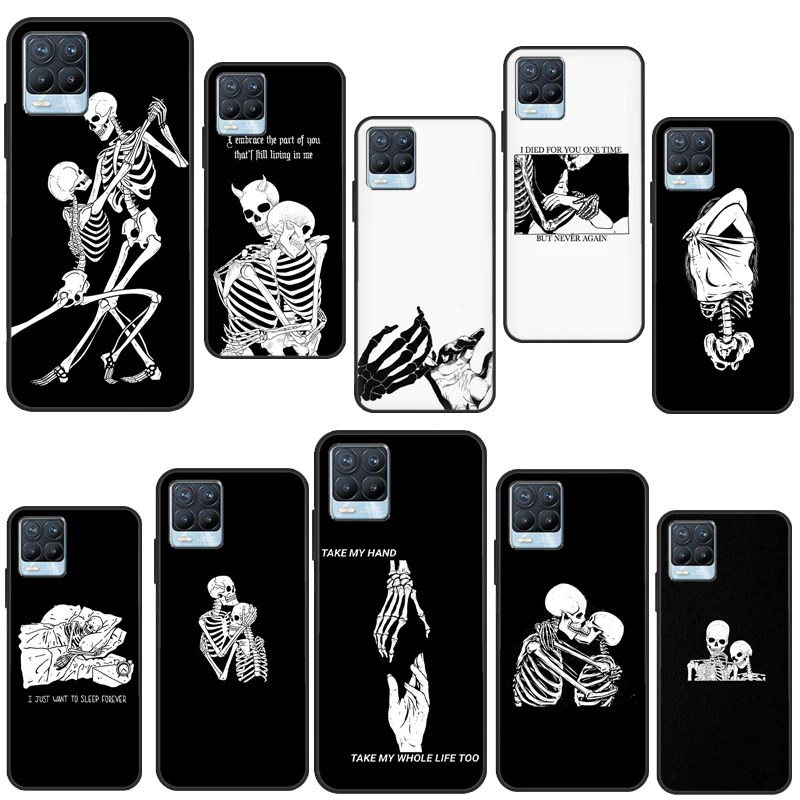 Skeleton Lovers Skull For Realme C55 C35 C33 C31 C30 C21Y GT Neo 5 10 11 Pro Plus OnePlus 11 10T Nord 2 2T Case