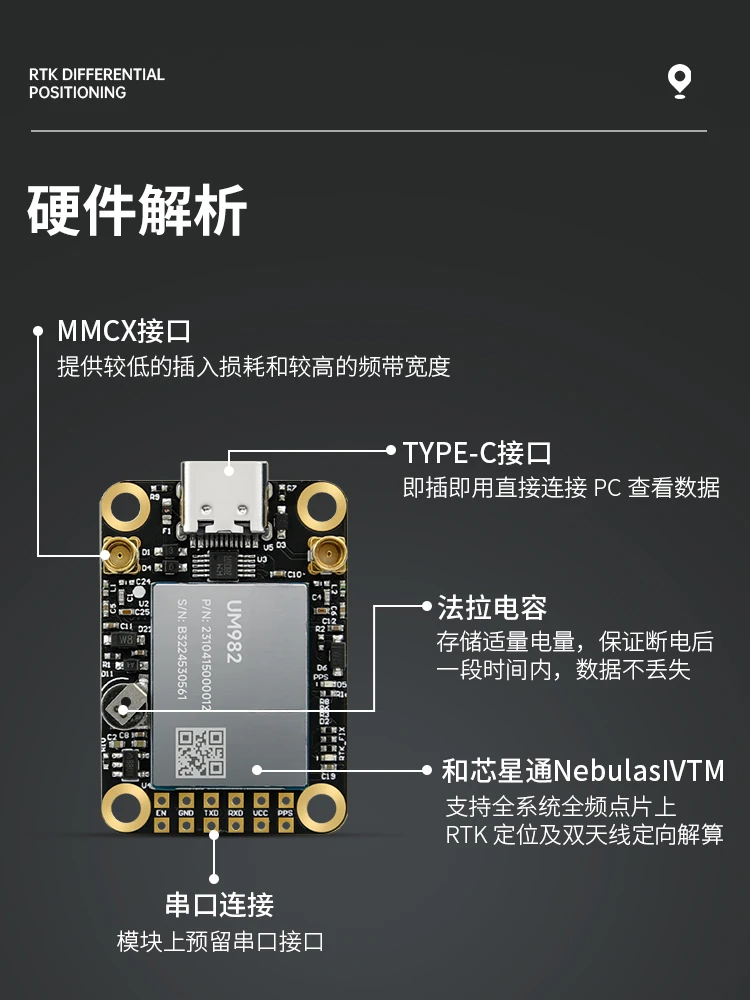 Gnss module um982 high-precision centimeter-level differential relative positioning orientation um960