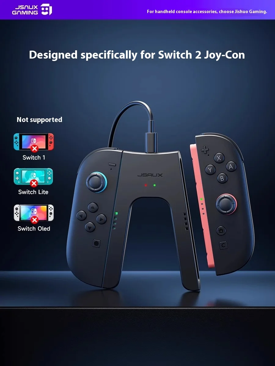 switch-2-joycon用カスタム磁気充電グリップ-jsaux分割式エルゴノミクスゲームパッド-ledインジケーター付き-ゲーミングアクセサリー-ギフト