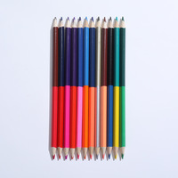 12Pcs Colored Pencils Double Headed 24Color Color lead Pencil Wood Colored Pencils for Drawing Stationery Student School Supplie