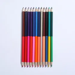 12Pcs Colored Pencils Double Headed 24Color Color lead Pencil Wood Colored Pencils for Drawing Stationery Student School Supplie