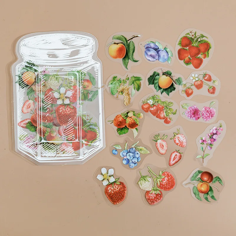 35 stuks flesbloemstickers, waterdicht, transparant, van PET-materiaal, voor decoratie van gitaar en notitieboek