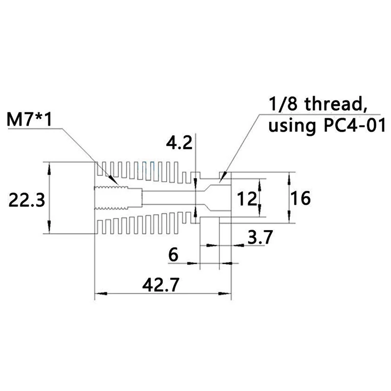 3Pcs V6 Heat Sink For E3D V6 Remote All-Metal Long Distance Heatsink Pipe 1.75Mm/3Mm Feeding For 3D Printer Remote