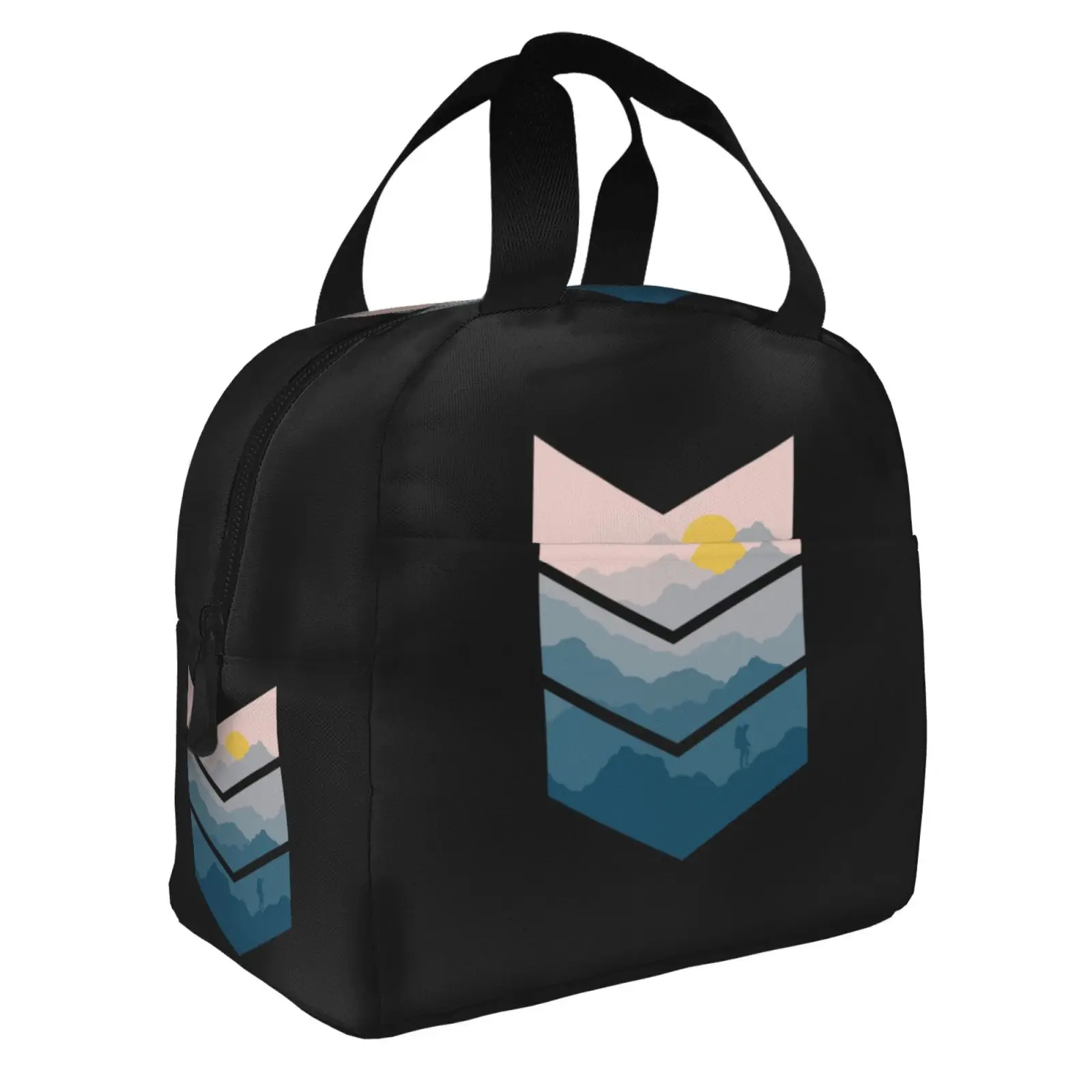 Nature Hiking Print Lunch Bag Women Portable Cooler Thermal Insulated Lunch Box for Kids School Multifunction Food Bento Box