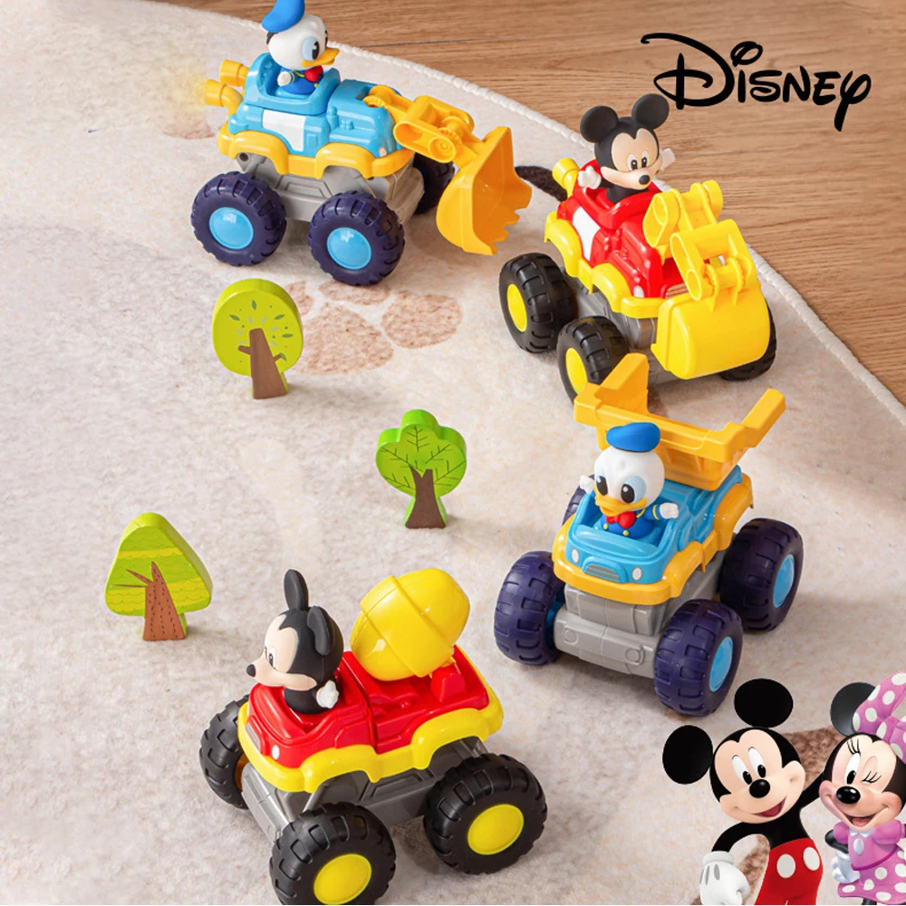 Brinquedos de Carro de Inércia de Desenhos Animados Fofos do Mickey, Minnie, Donald, Daisy e Goofy, Veículo Resistente a Quedas com Empurrar e Andar, Brinquedo Educacional Criativo para Crianças