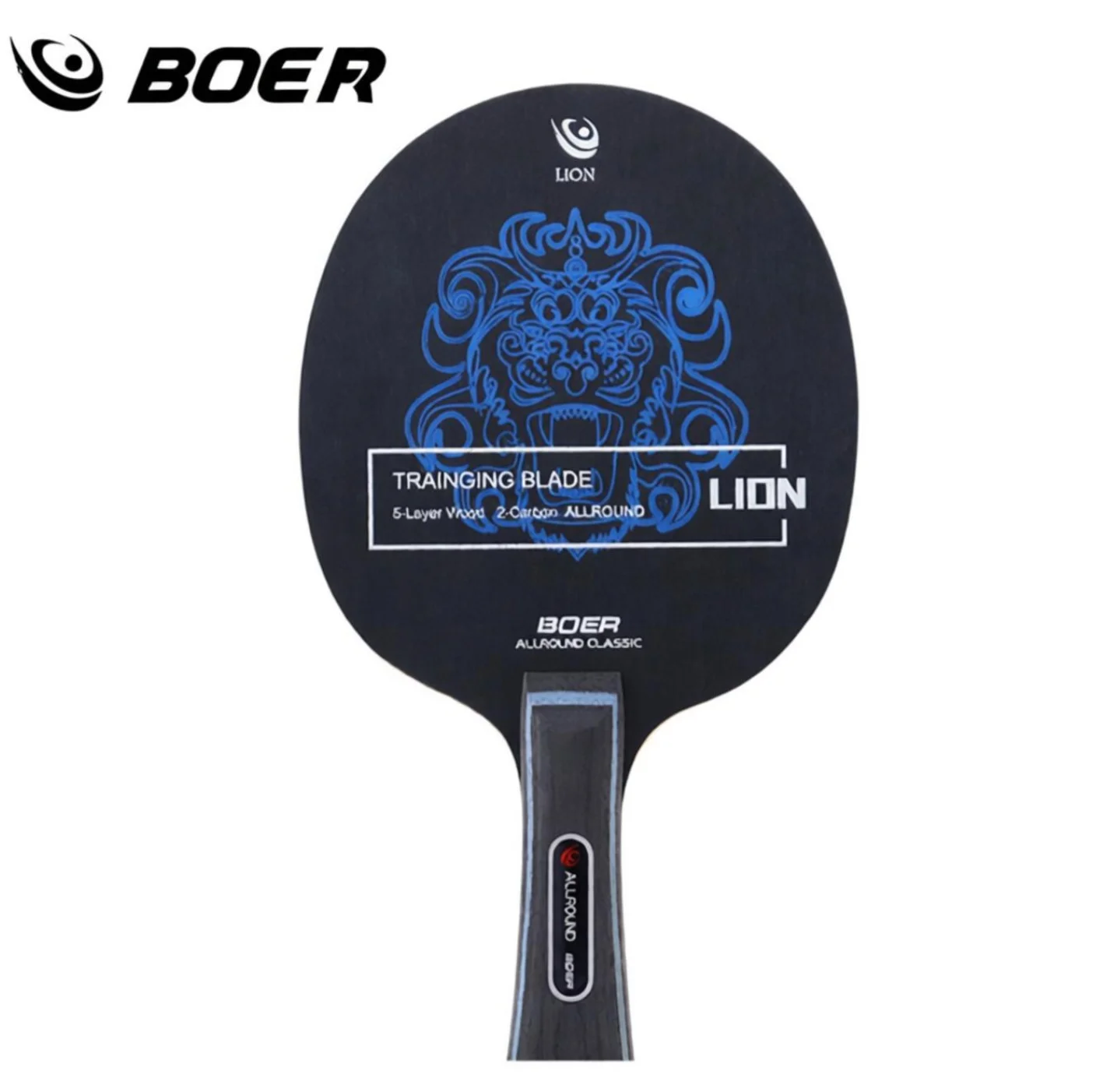 Boer Lion Table Tennis Blade FL 5+2 Wood Long Handle Ping Pong Blade Good for Attack with Fine Control