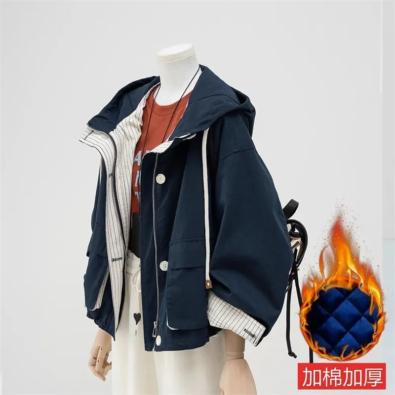 

Весенняя женская модная куртка-худи для работы, осенняя женская укороченная куртка в стиле пэчворк, корейская женская высококачественная повседневная верхняя одежда с длинными рукавами