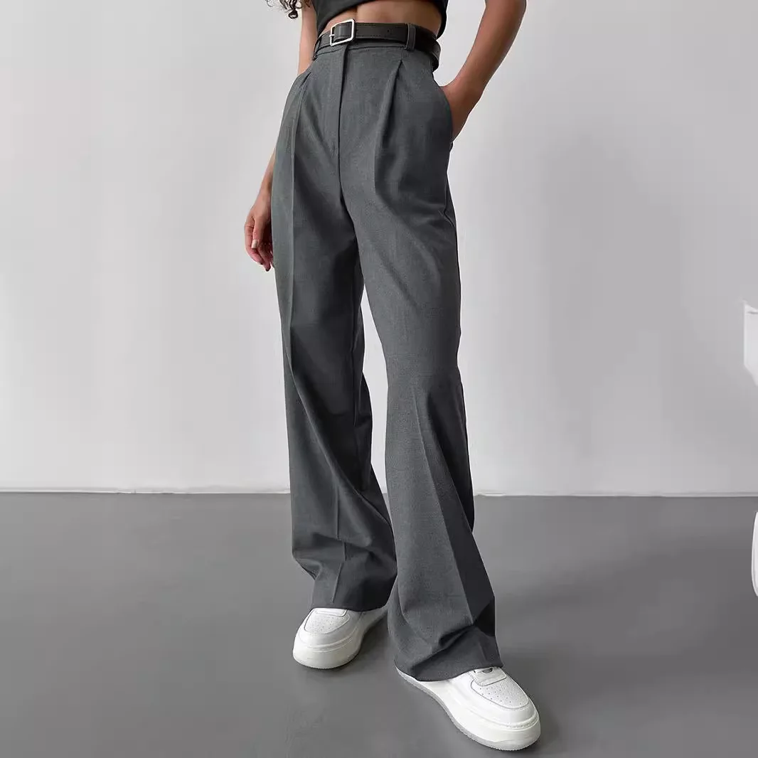 Klassische formelle Hose mit geradem Bein Frühling und Sommer Damen vielseitige Freizeit kleidung Loose Fit Büro tourismus Darp Hose mit weitem Bein