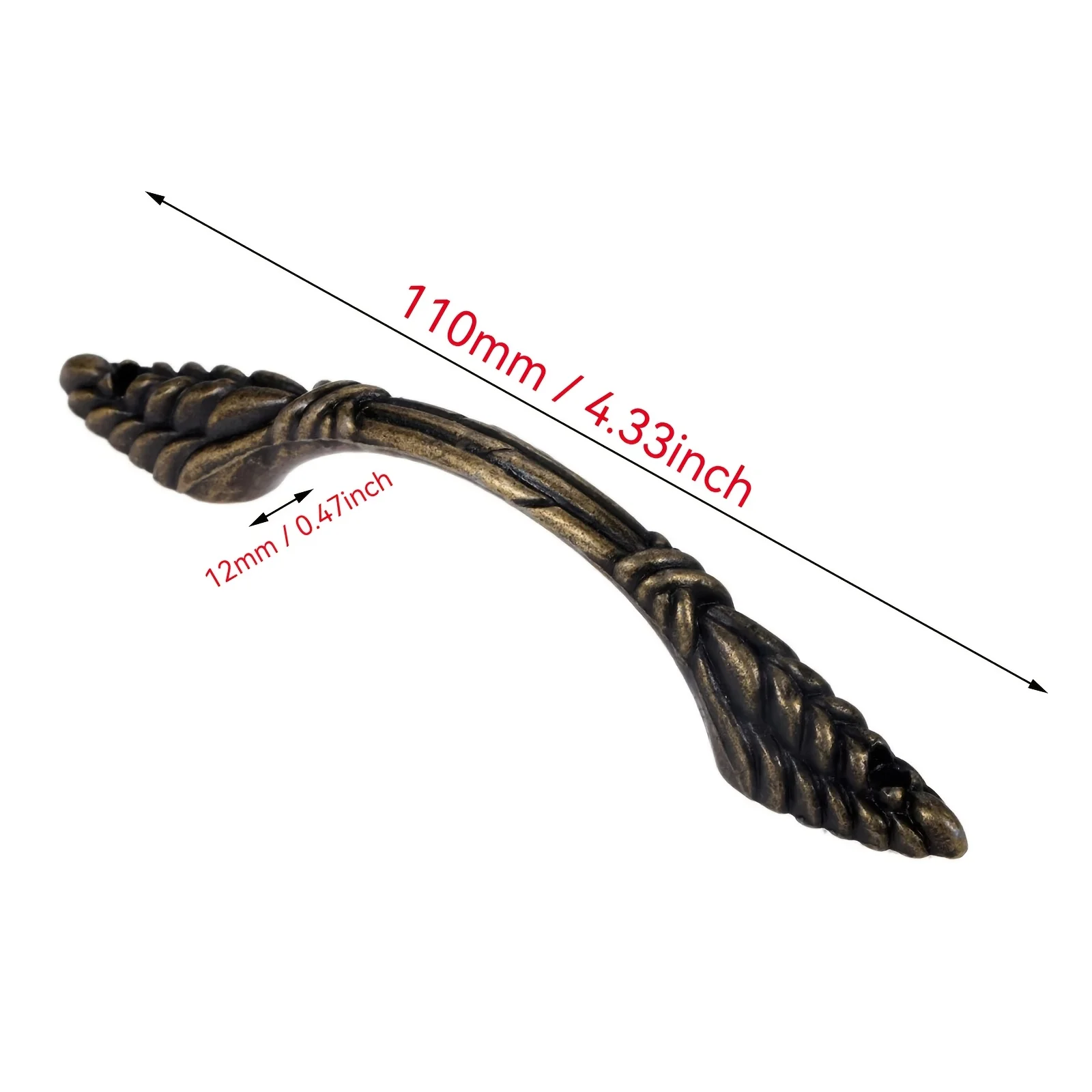4 PCS Kitchen Cabinet Drawer Handles, Antique Furniture Knobs, Wooden Box-Type Cabinet Door Pulls, 110*12 mm