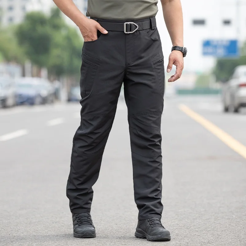 Men IX5 Tactical Cargo Pants Outdoor Multi Pocket Loose Fit Workwear Durable Utility Commuter Trousers