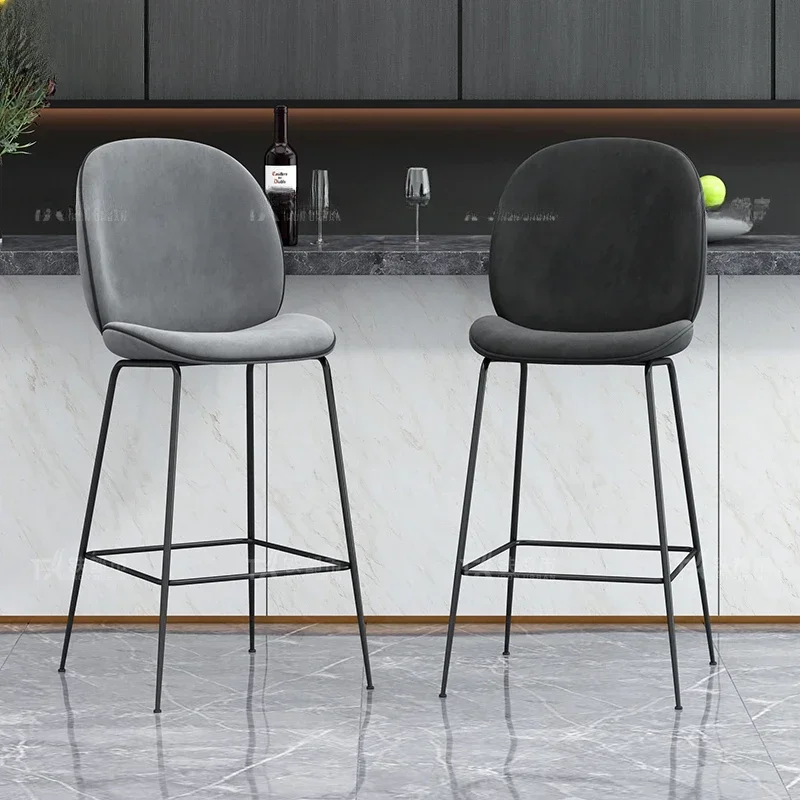 Cadeira Minimalista Altura com Encosto, Modern Bar Stools, Mid Century Móveis, Nordic Design, Sgabello Cucina Alto, Cozinha Lounge