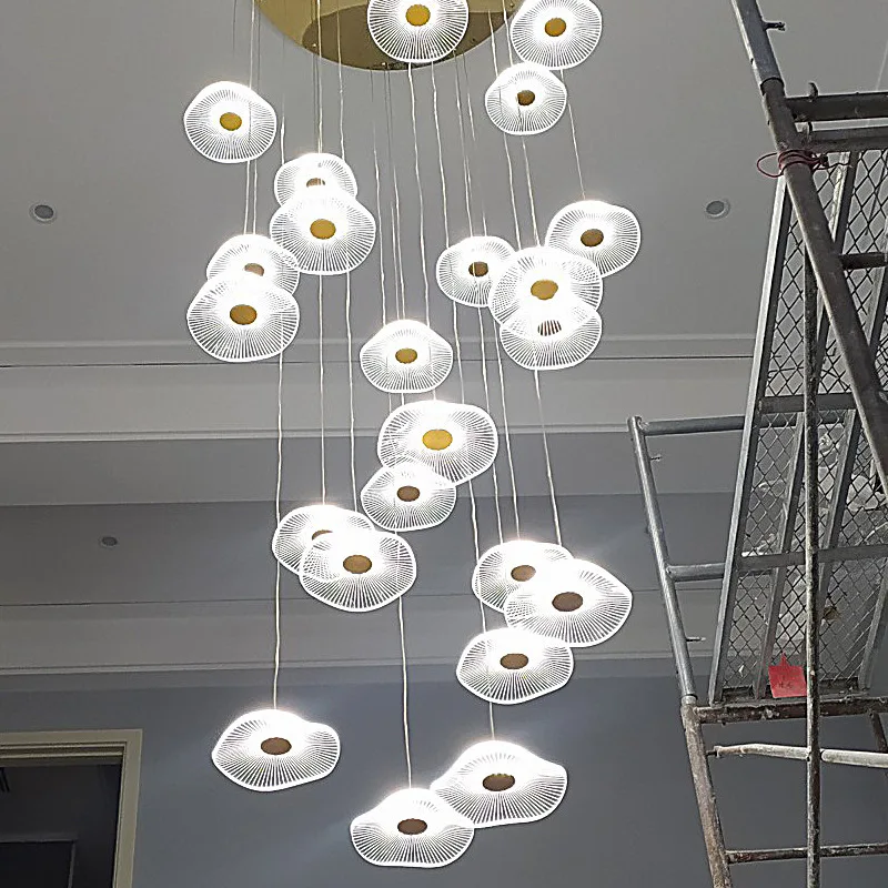 

Designer Led Pendant Lamps Acrylic For Living Dining Room Staircase Chandelier Home Decor Accessories Hanging Lighting Fixtures