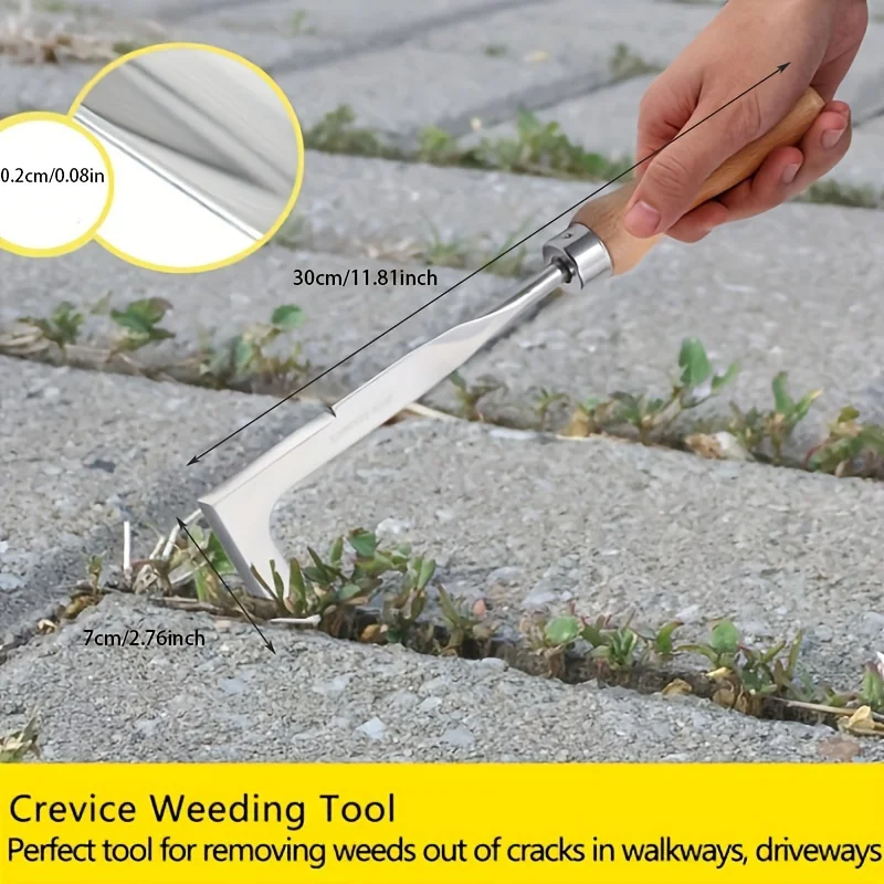 

1 durable stainless steel handheld weeding tool, perfect for efficient road maintenance and weeding, suitable for lanes and road