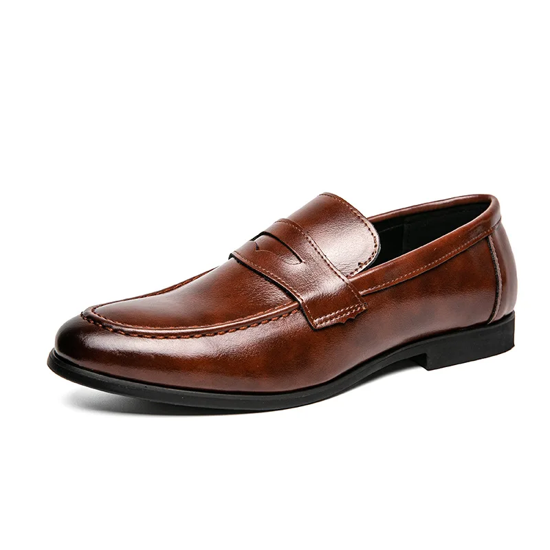 

Spring Men's Cowhide Business Leather Shoes Comfortable and Breathable Men's Wedding Shoes Men Shoes