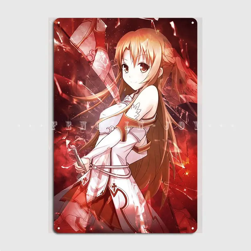 Asuna Yuuki Metal Plaque Poster Classic Pub Garage Wall Pub Wall Plaque Tin Sign Poster