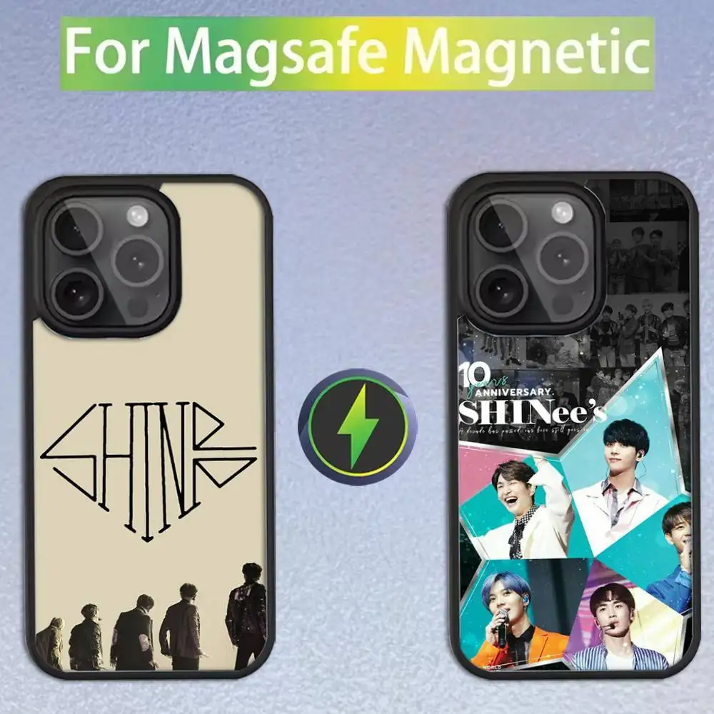 

Korea Kpop S-Shinee Phone Case For iPhone 16,15,14,13,12,11,Pro,Max,Plus,Mini,SE Magsafe Magnetic Wireless Charging