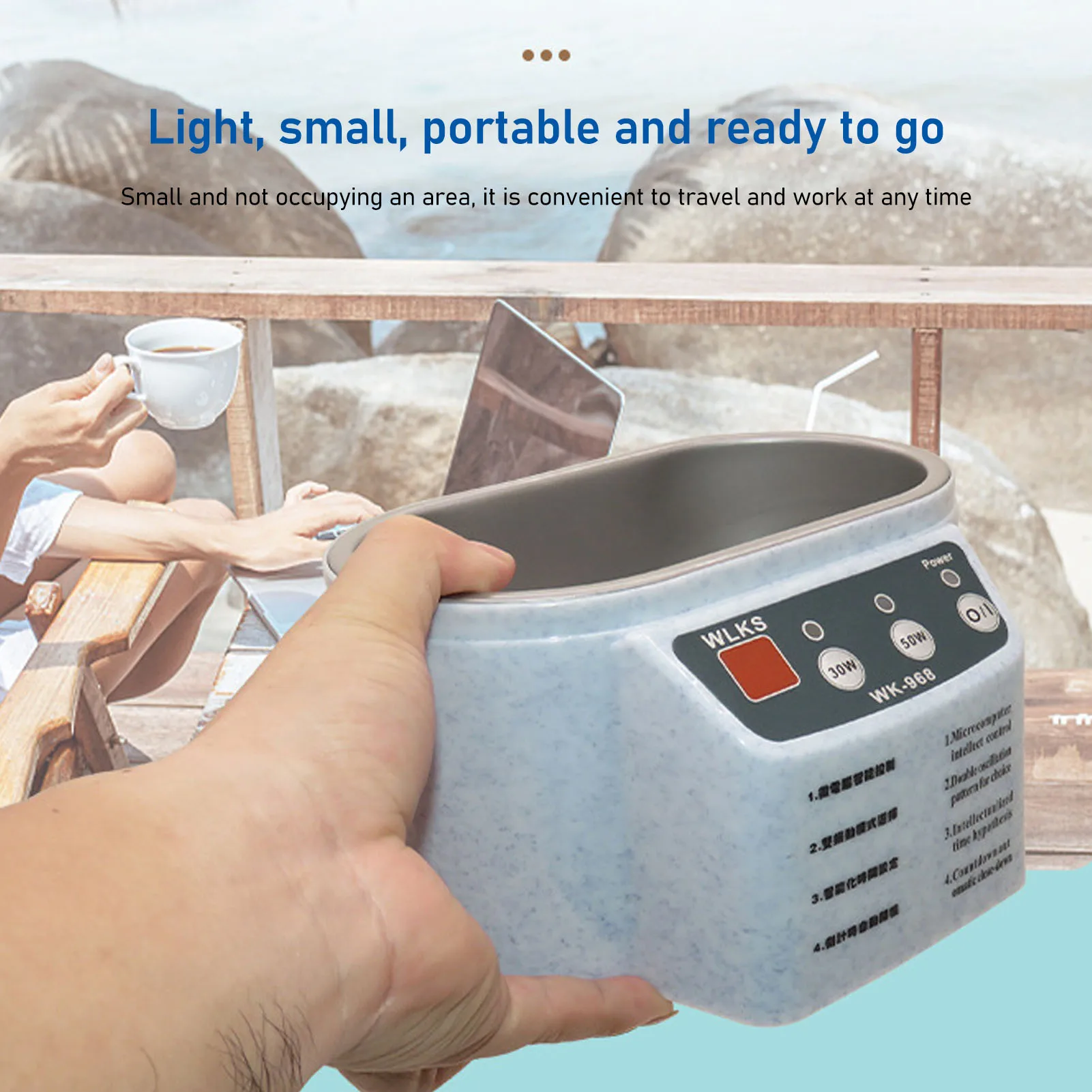 타이머가 있는 초음파 쥬얼리 클리너, 미국 플러그, 110V 가정용 초음파 청소 기계, 안경 반지