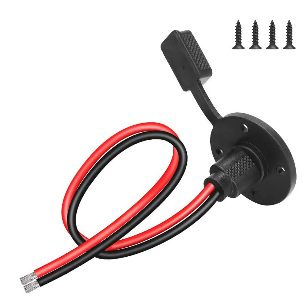 SAE Connector,Solar Weatherproof SAE Socket Sidewall Port, SAE Cable Quick Connect Panel Mount Universal Flush-Mountable Connect