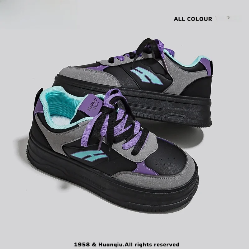 

Global Dopane Faionable Casual Campus Women's Platform Sneakers Student Low Top Synthetic Leather oes o Absorption