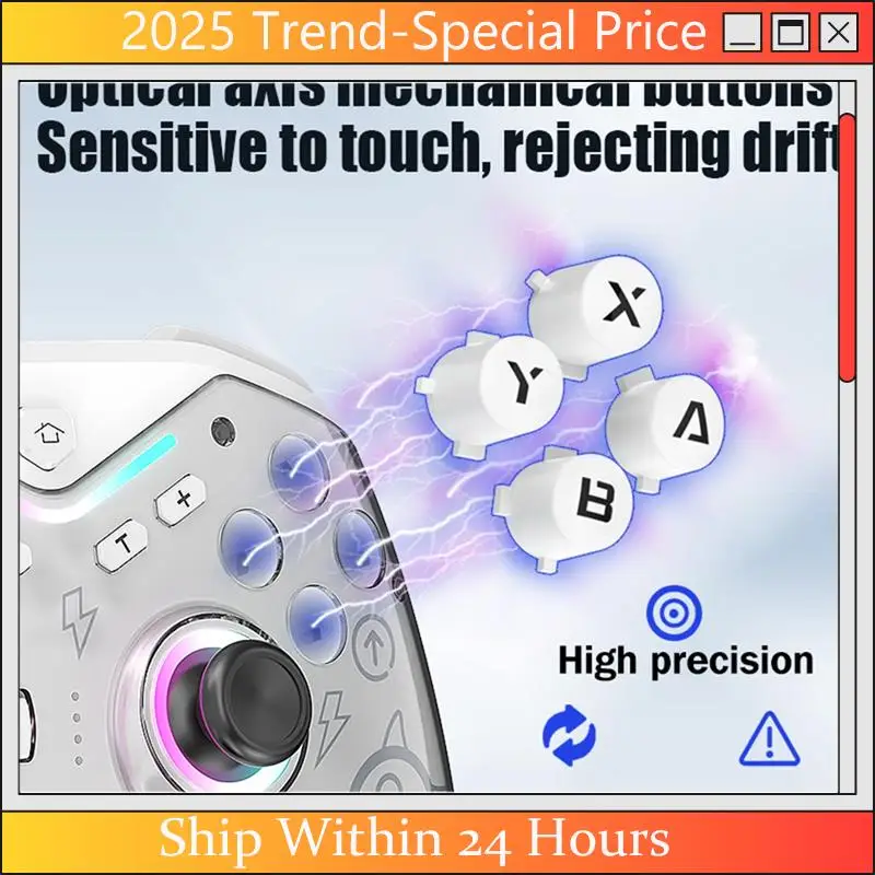 CHYY Top Game Console Wireless Game Controller Programmable Gamepad Hall Joystick Support For Switch/Steam /IOS/Android Easy To - Image 4