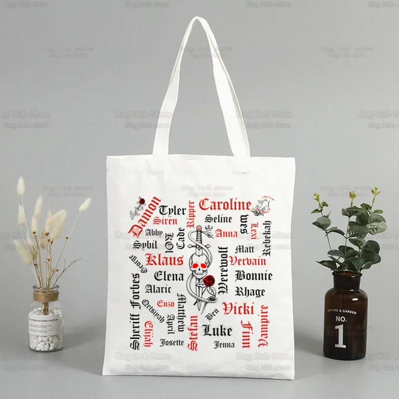 Damon Salvatore The Vampire Diaries Shopping Bag Bolsas De Tela Grocery Shopper Ian Somerhalder Shopping Jute Bag Cotton Bag