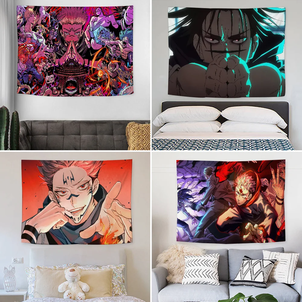 Jujutsu K-Kaisen Tapestry Decoration party Background Hanging Cloth Bedroom Tapestry Room Decor Aesthetic