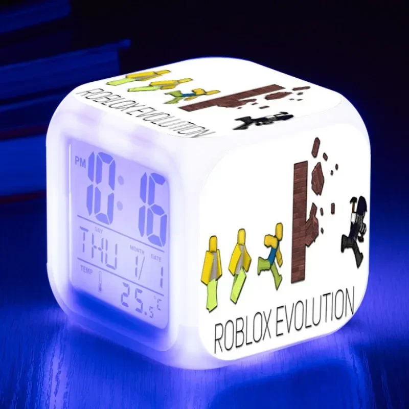 Roblox jogo led despertador digital multifuncional eletrônico decoração de mesa presente de aniversário com periférico presente de aniversário