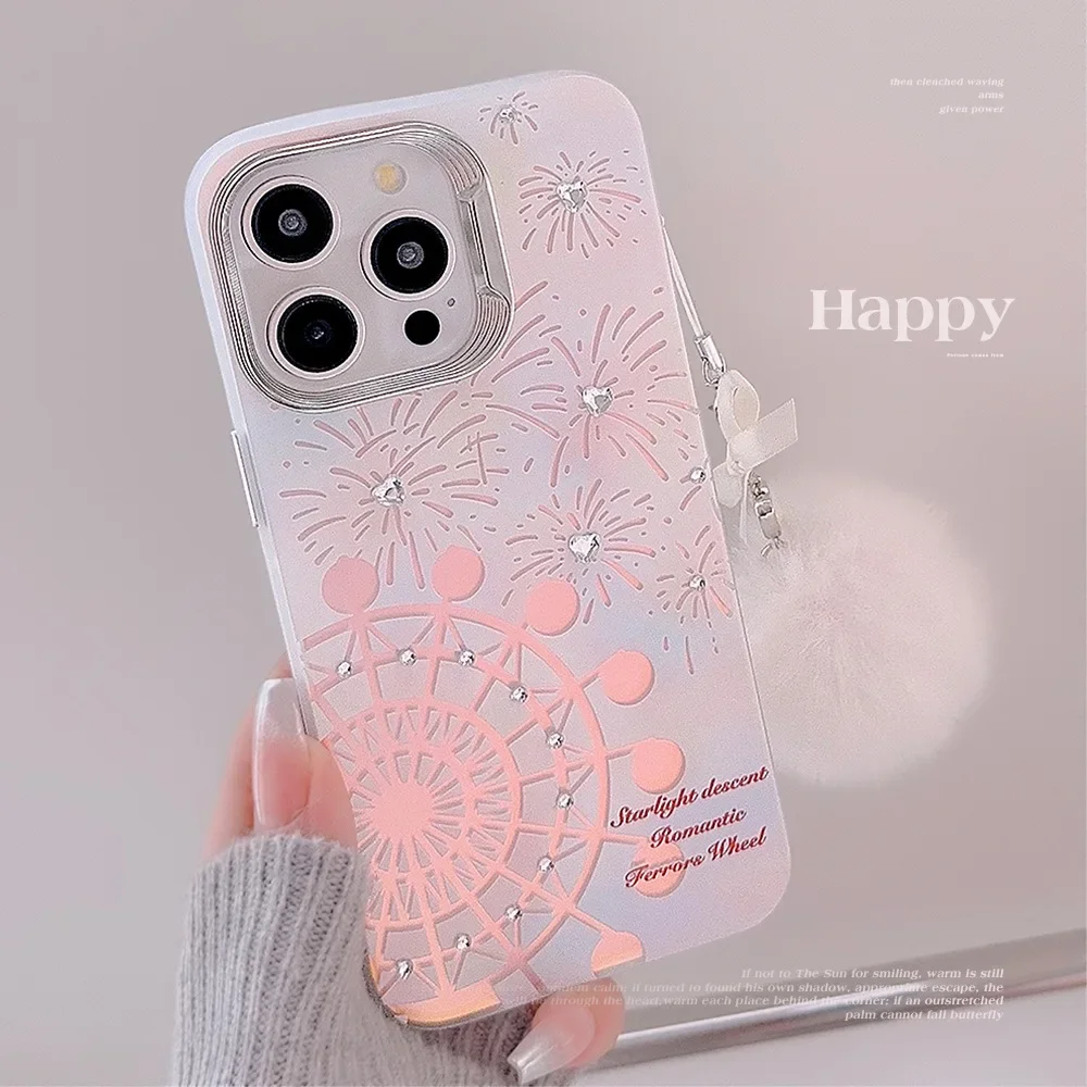 Dream Ferris Wheel Laser Phone Case for iPhone, 16, 15, 14Promax, 13, 12Pro, 11, Fireworks