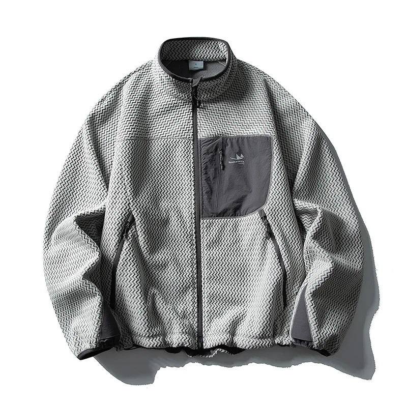 Stay Cozy Outdoors: سترة صوف مبطنة للجنسين ومجموعة هوديي شيربا للرجال كاجوال بياقة واقفة وسترة دافئة #6