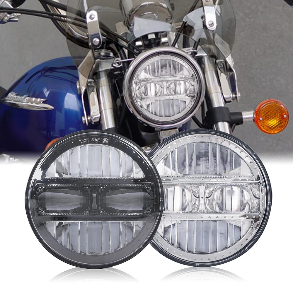 

Front Driving Light Motorcycle Headlamp 12V High Low Beam 5 3/4 5.75 Inch Motorbike H4 Led Headlight For Harley
