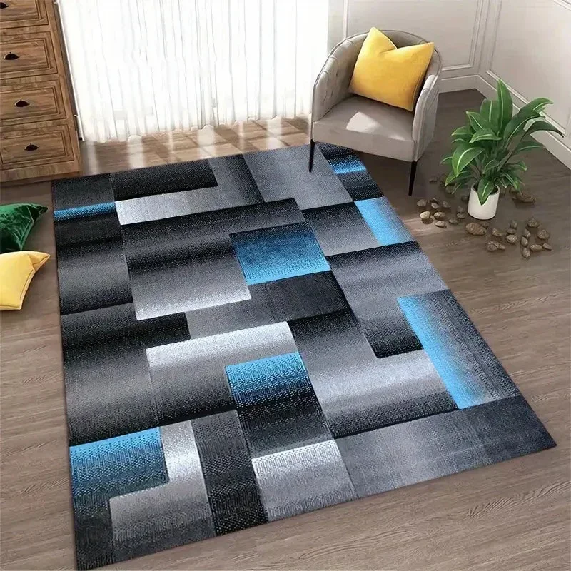 VIKAMA Abstract Geometric Area Rug Anti-Slip Washable Floor Rug Nordic Style Living Room and Bedroom Floor Mat Home Decoration