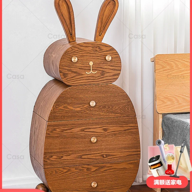 Rabbit Locker Bedroom Cloakroom Multi-layer Storage Cabinet Medieval Solid Wood Large Storage Classification Locker