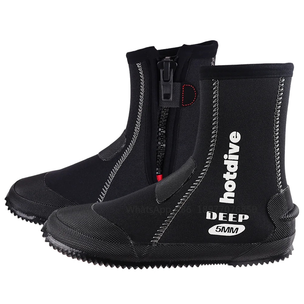 

HOTDIVE Scuba Diving Booties 5 Mm Neoprene Black Diving Boots