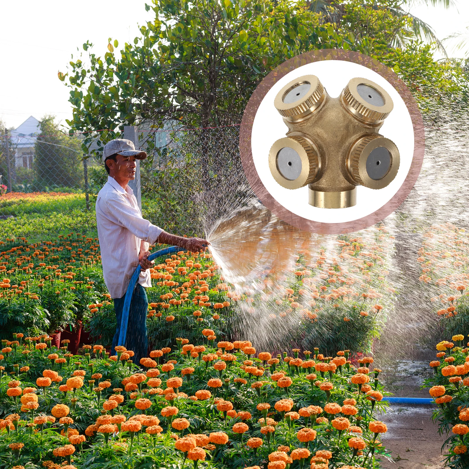 

4pcs Spray Nozzle Water Sprinklers Irrigation Cooling Roof Agricultural Misting Lawn Bridges High Pressure Washer