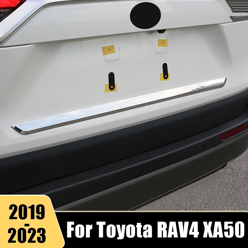 ABS Car Rear Trunk Lid Cover Trim Tailgate Tail Gate Molding Garnish Strip For Toyota RAV4 XA50 2019-2021 2022 2023 RAV 4 Hybrid