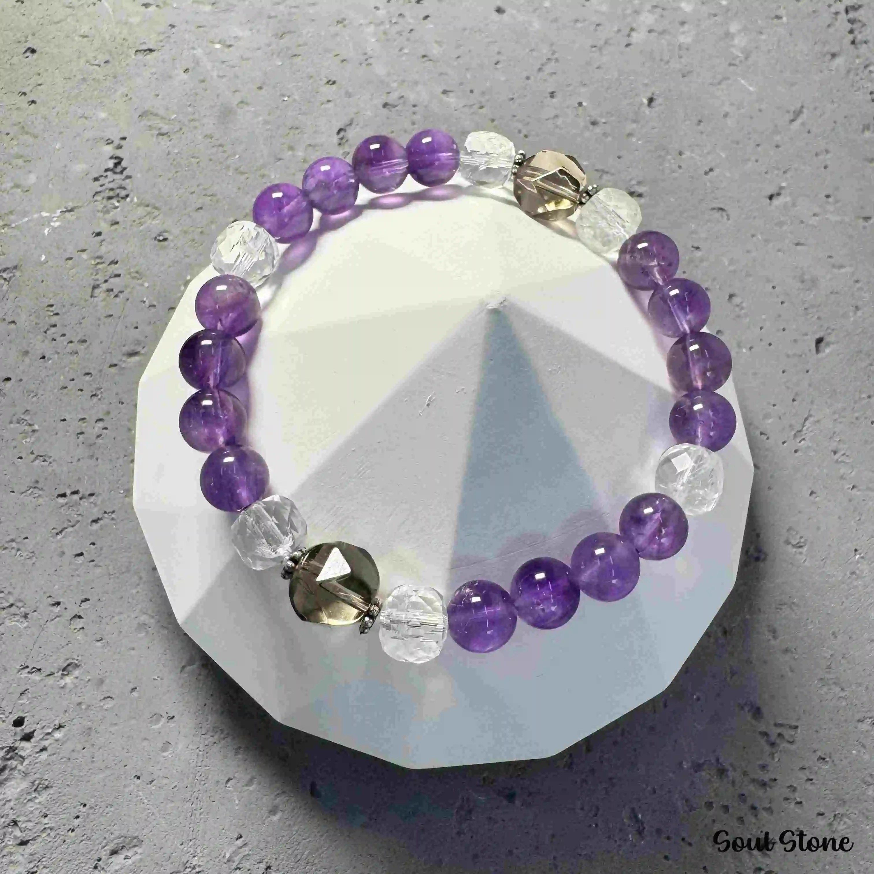 

Natural Amethyst & Smoky Quartz Bracelet – Spiritual Awakening | Anxiety Relief | Energetic Shielding