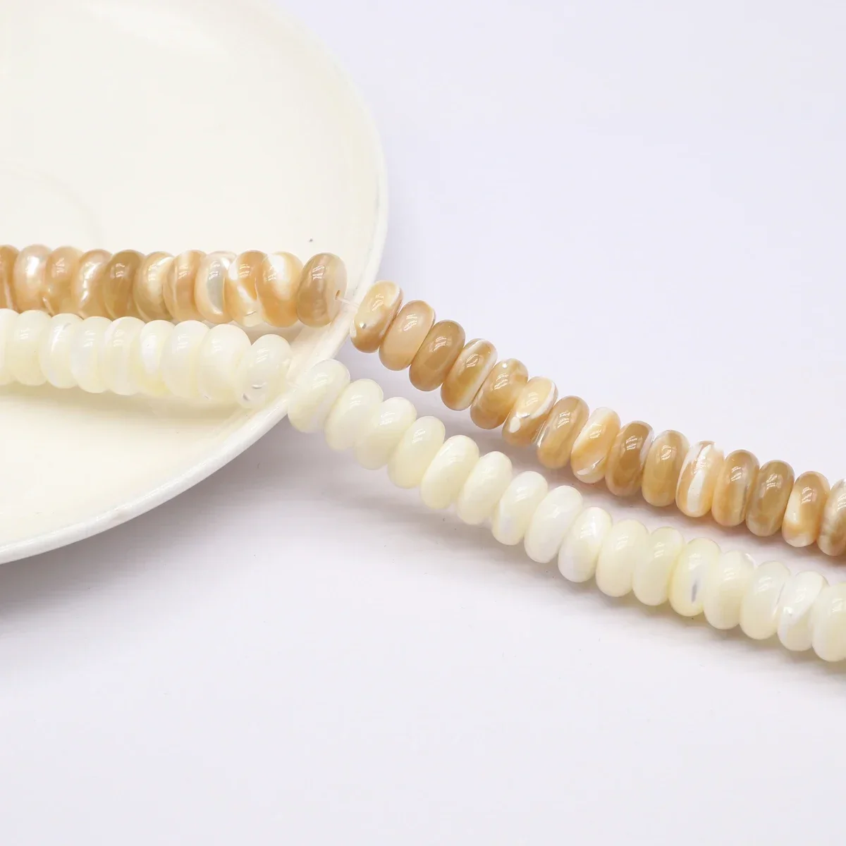 

5x10mm Big White Khaki Abacus Shell Natural Freshwater Bead Exquisite Jewelry Making DIY Necklace Bracelet Earrings Accessory