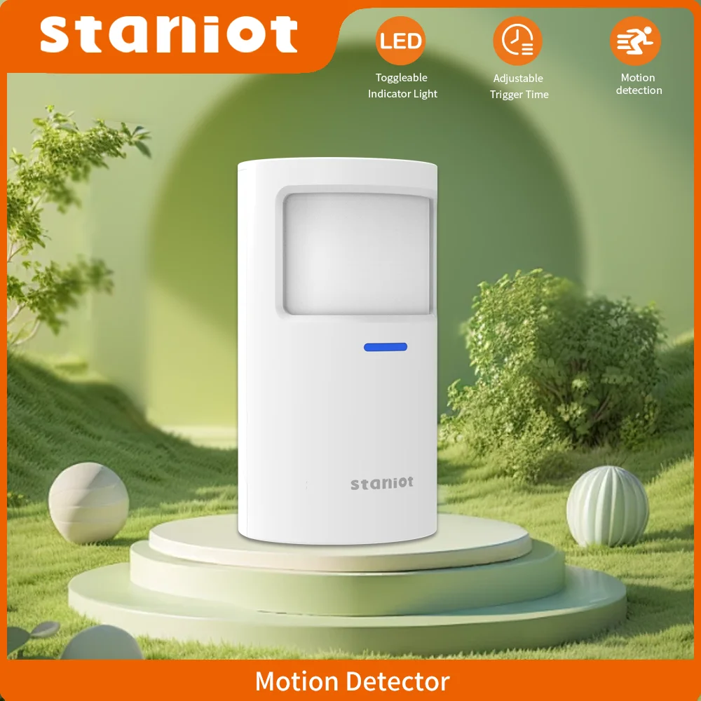 Staniot Motion Sensor PR200 Wireless 433Mhz PIR Motion Detector Security Protection Anti-Tamper Alarm for Home Alarm System