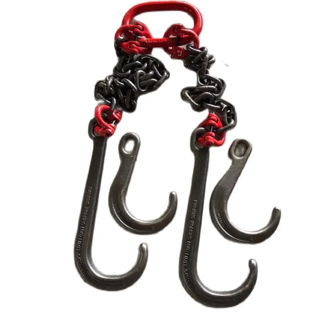 Wrecker rescue car manganese steel chain trailer hook J-shaped hook double hook trailer chain grab hook opening front axle tow