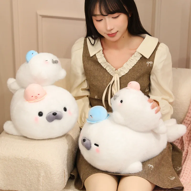 

Cartoon Seal Plush Toy Fluffy Sea Lion Doll Soft Stuffed Animal Keychain Pendant Kids Bag Hanging Ornament Children Plushie