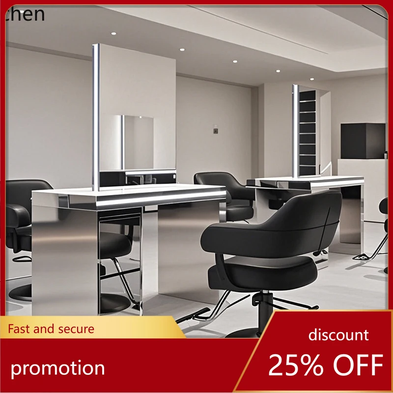 

ZML barber shop mirror hair perm and dye table fashion hair cut mirror table double-sided four-sided