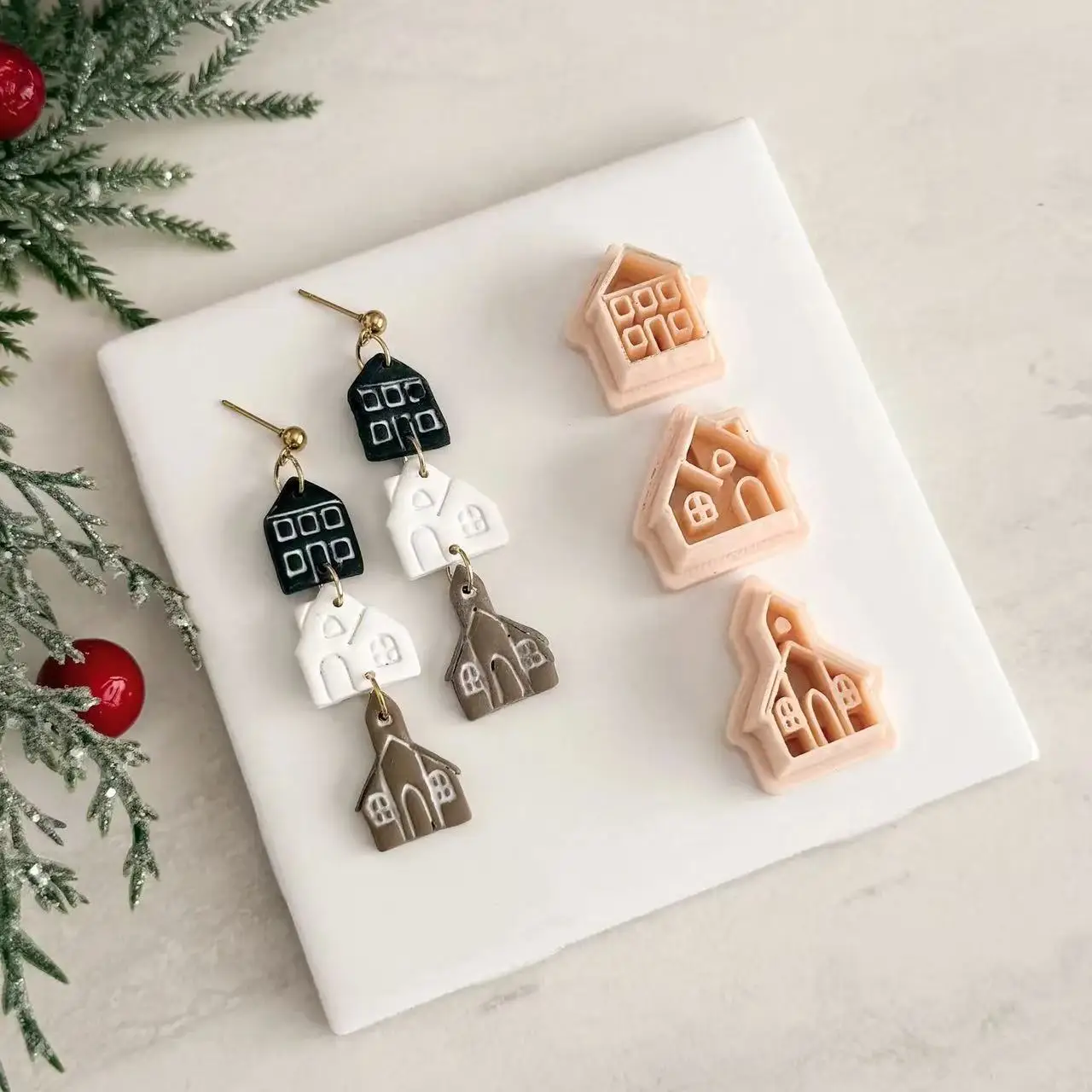 Christmas Tree Polymer Clay Cutters | Christmas Clay Cutter | Winter Clay Cutter | Polymer Clay Cutter for Earring Making | Ho - view 2