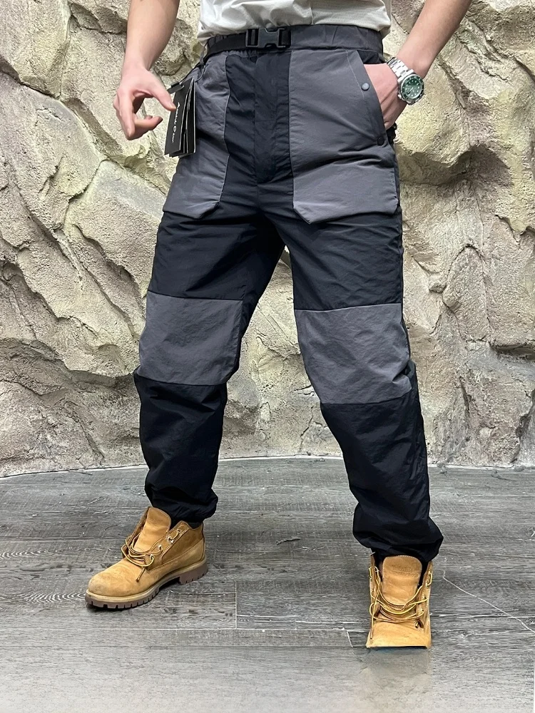 

Японские функциональные утепленные хлопковые рабочие брюки для мужчин, свободного кроя, молодежные, повседневные, длинные, осенне-зимние