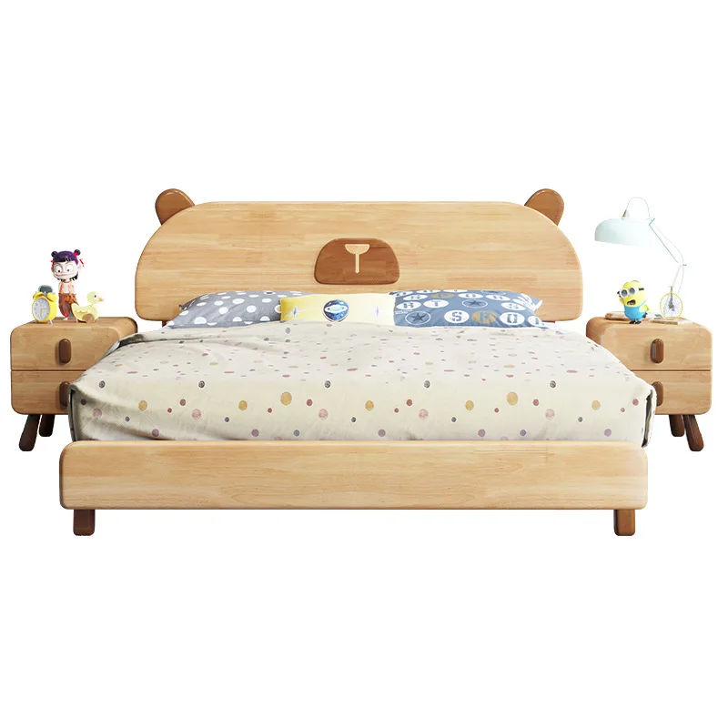 Modern wooden kids beds bedroom furniture sets with lovely headboard