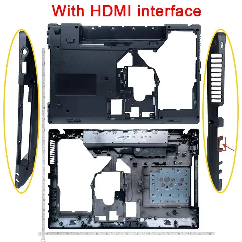 NOWA dolna pokrywa podstawy laptopa do Lenovo G570 G575 G575GX G575AX Czarny zawias D płyta przycisku zasilania — zdjęcie 2