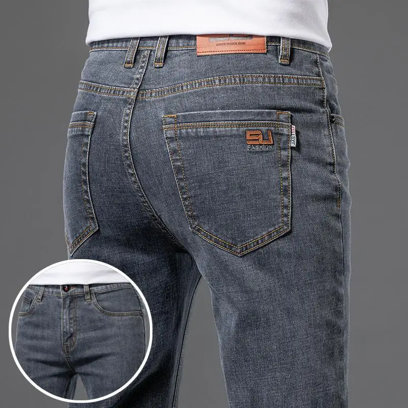 

Новые мужские джинсы свободного кроя из плотного денима New Town Guangzhou, осенне-зимние, прямые, повседневные брюки с низкой посадкой, на все сезоны, длинные штаны